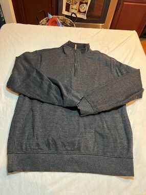 Van Heusen Men's Charcoal Quarter-Zip Sweater - Classic Pullover size large